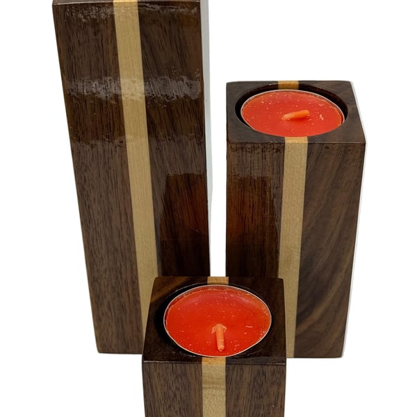 Candle Holders - Walnut and Maple
