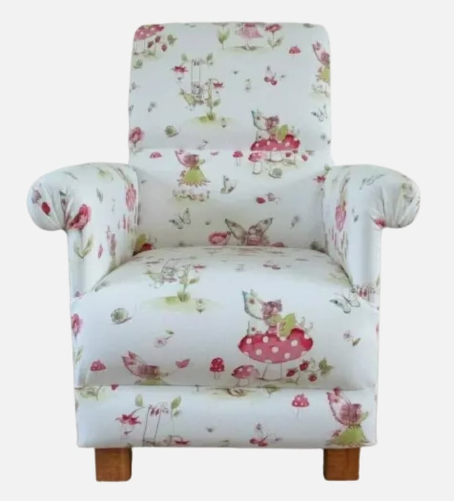 Pink Fairies Armchair Adult Chair iliv Fairies Fabric Nursery Bedroom Fairy Girl