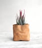 Leather planter (free artificial plant) - Image 1