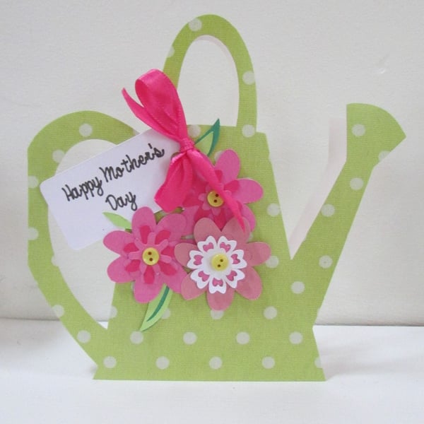 Floral Watering Can Mothers Day Card