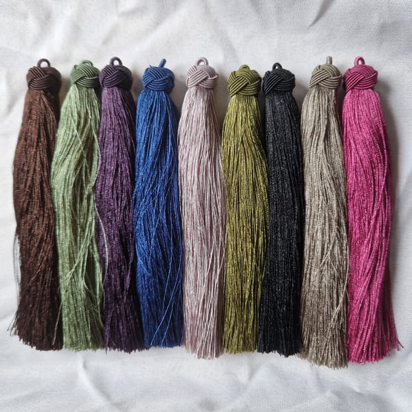 Tassels large nylon multi colours sold in pairs