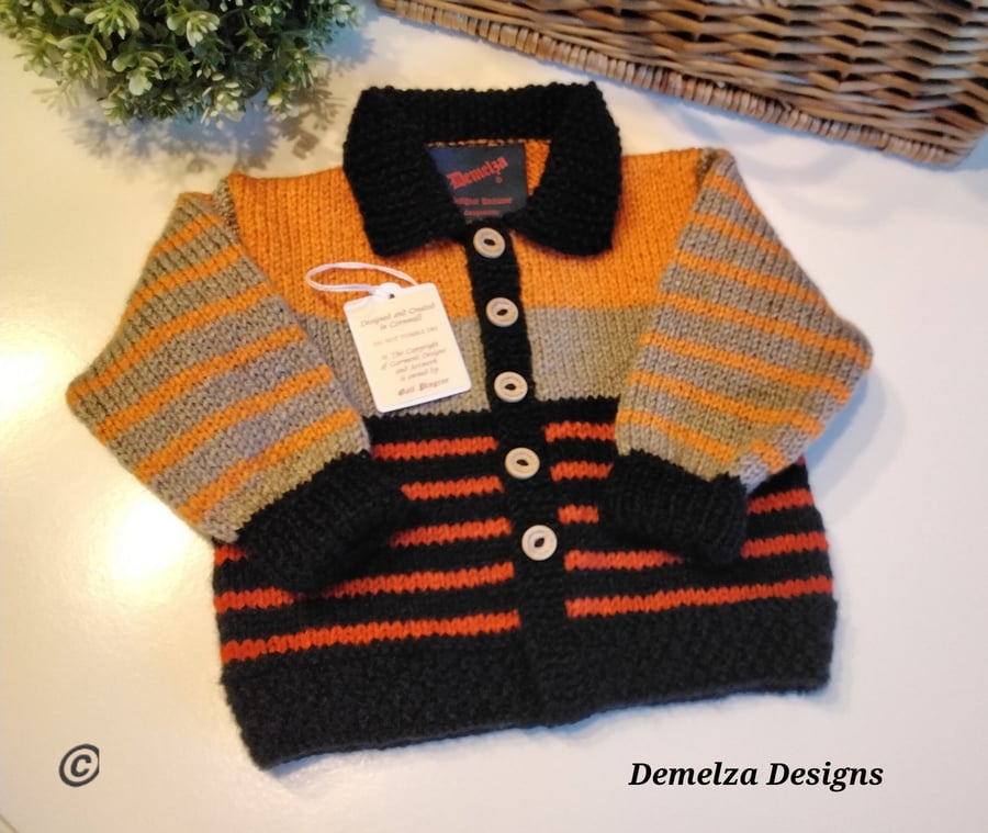 Baby Boy's Soft Cosy Hand Knitted Cardigan 9-18 months size