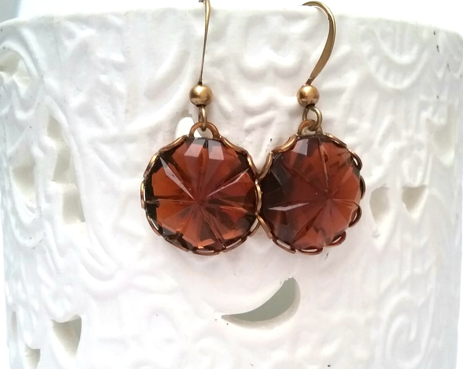Vintage 30s Eara Glass Earrings..