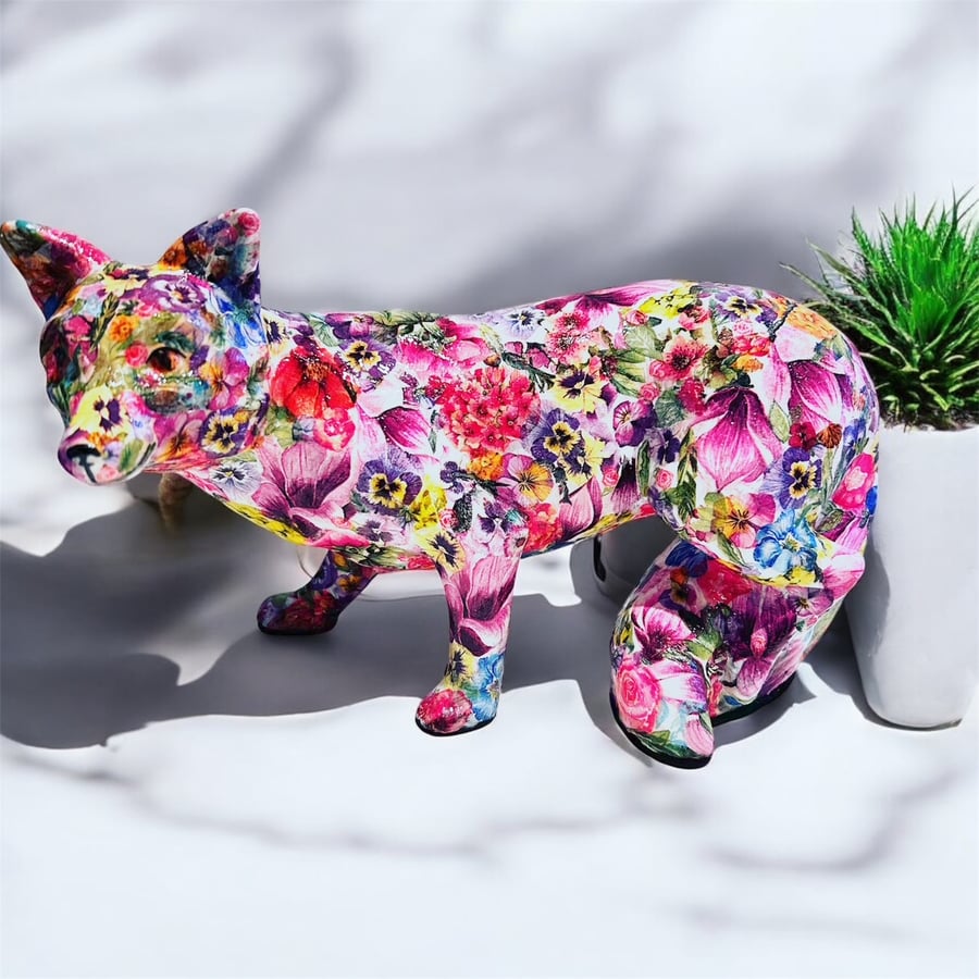 Fox Ceramic Ornament Hand decorated