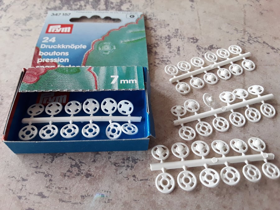 7mm Press Stud (24 pieces) whole box Prym 347 157 Snap Fasteners
