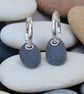 Sterling silver sleeper hoop earrings, carnelian earrings, handmade, pebble - Image 10