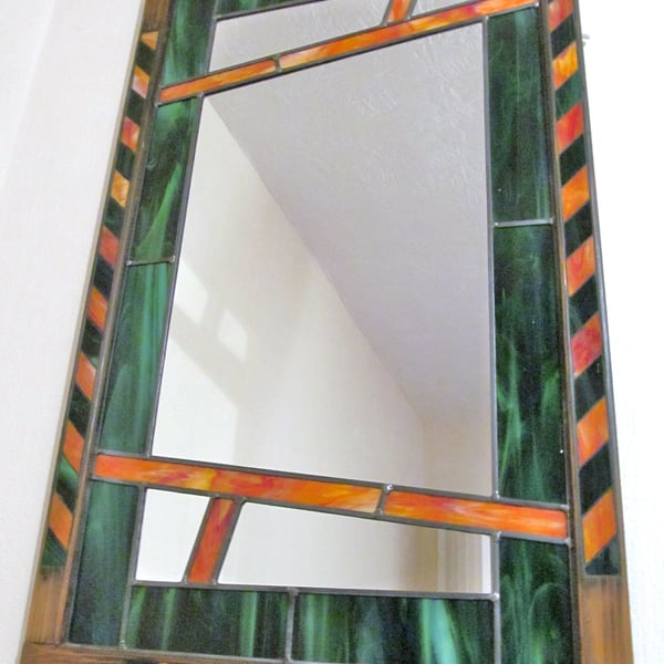 Handmade Stained Glass mirror 