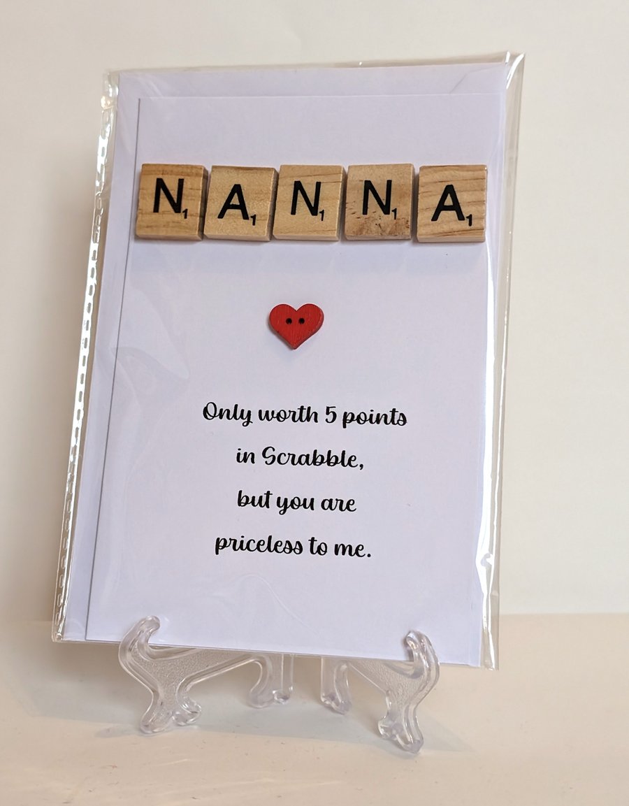 Nanna only worth 5 points in Scrabble greetings card