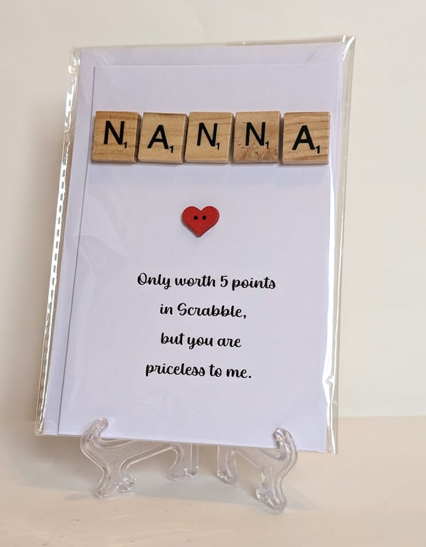 Nanna only worth 5 points in Scrabble greetings card