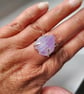 Amethyst Ring Adjustable Crystal Point Sterling Silver Jewellery Gift Healing - Image 1