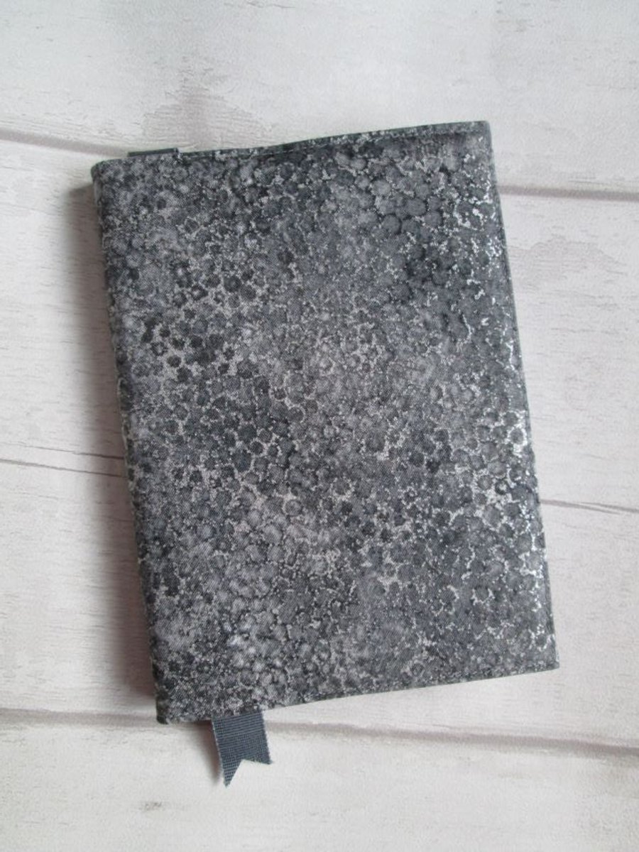A6 Reusable Notebook Cover - Grey and Silver Shimmer