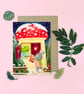 Christmas Frog and Rabbit - Blank inside - Greeting Card