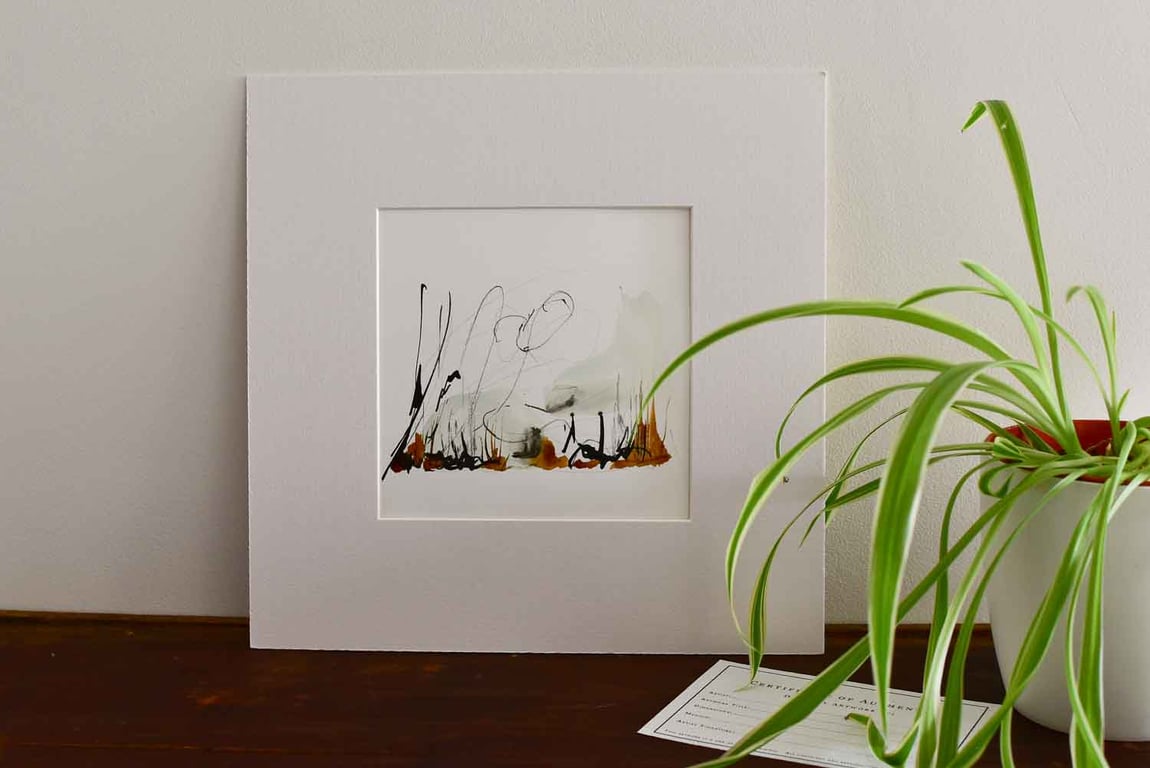 Quiet Reflection - Between the Silence - Original Abstract Art 8x8"