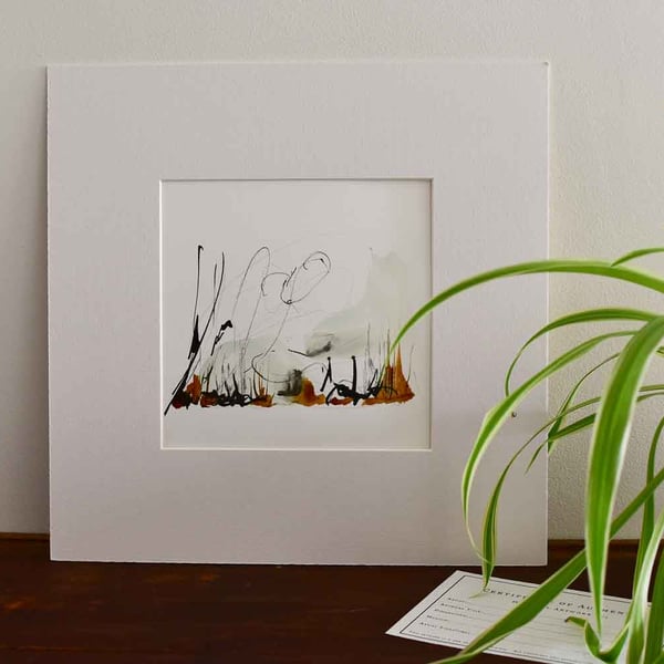 Quiet Reflection - Between the Silence - Original Abstract Art 8x8"