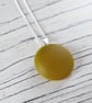 Frosted chartreuse glass pendant with chain - Image 1