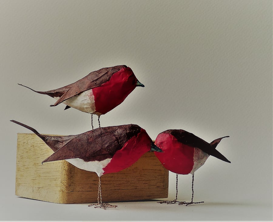 Tiny recycled Christmas Robins