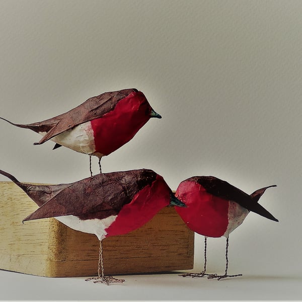 Tiny recycled Christmas Robins