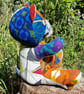 Handmade patchwork artist bear using vintage fabrics - Image 2