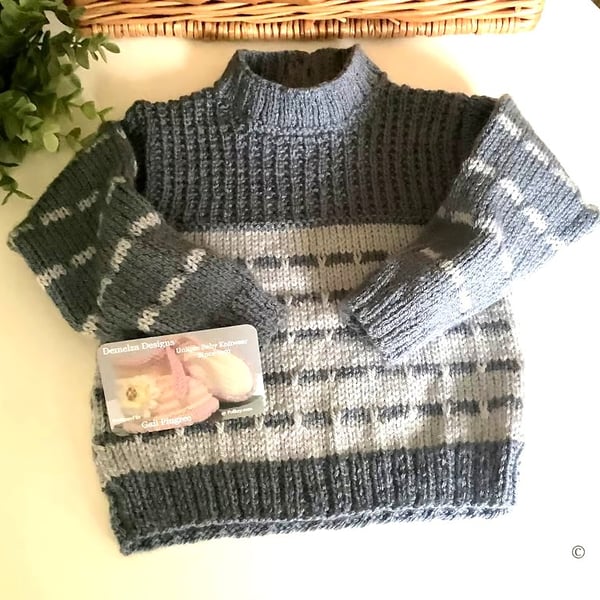 Designer Baby Boy's Cosy Soft Knitted Jumper  9 - 18  months 