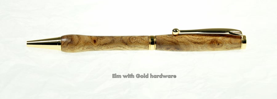   English Elm Twist Pen with gold hardware