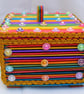 Multi-coloured wooden jewellery box - Image 2