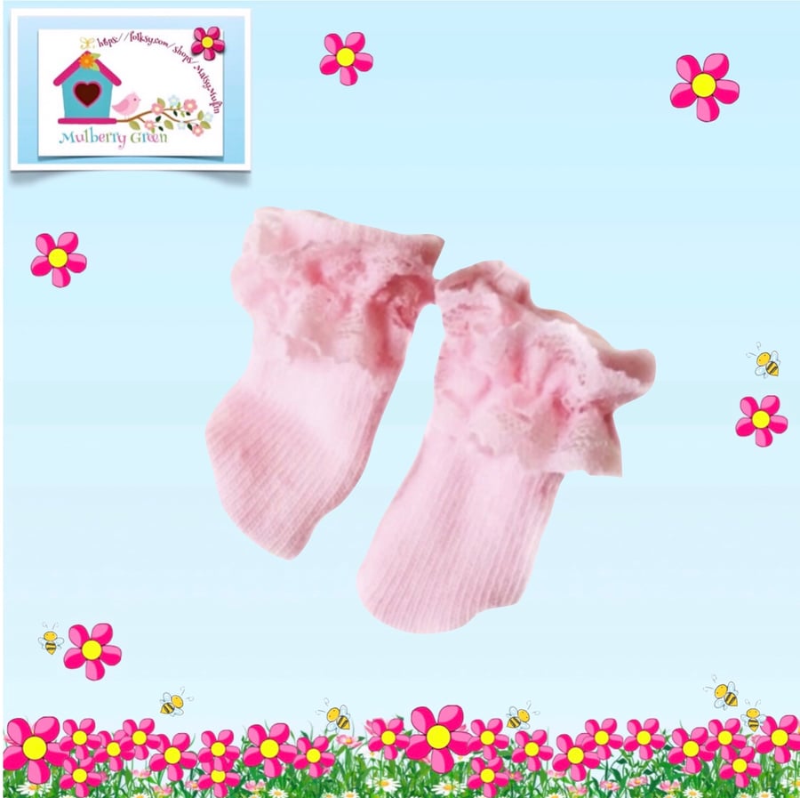 Frilly Pink Ankle Socks