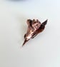 Solid Copper Rose Flower Brooch - Oxidised - Image 1