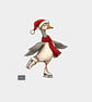 Unique Funny Christmas Sticker Xmas Decal For Adults - Goose Skating - Image 1