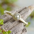 Olive Green Diamond Ring in 18ct Yellow Gold