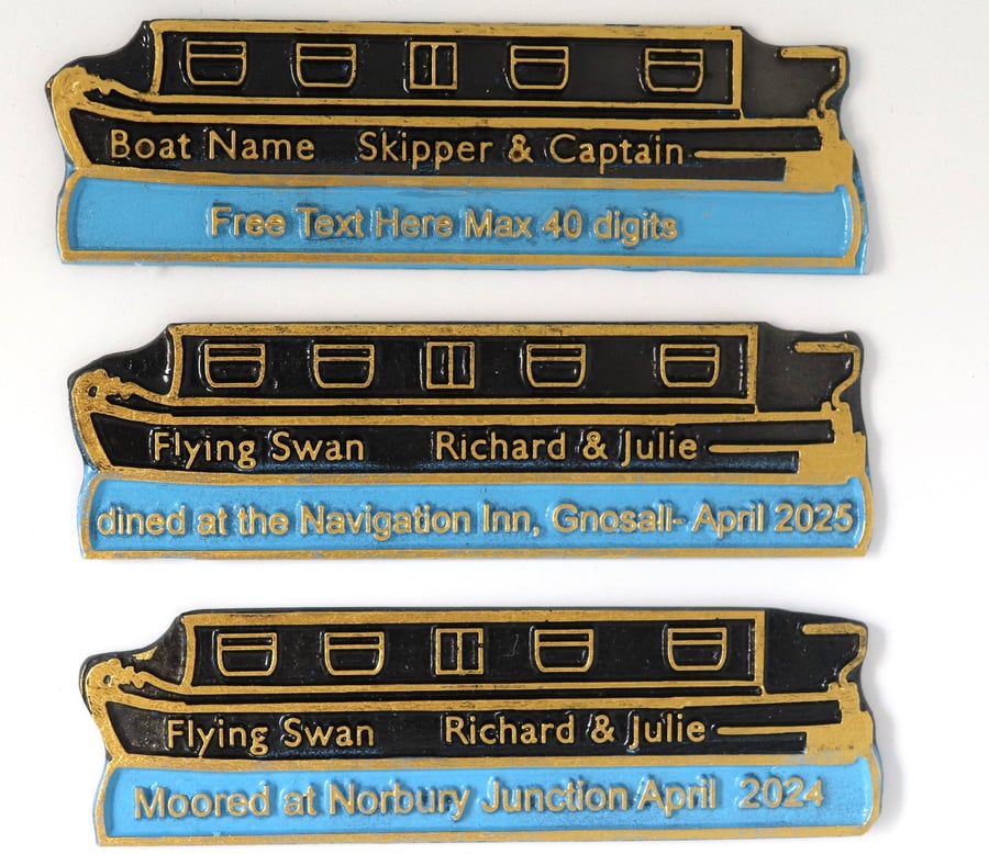 Canal boating event, or visit, fully customized with extra text space