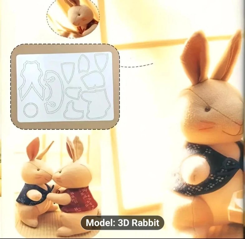 Easter Bunny Rabbit Acrylic Sewing Template