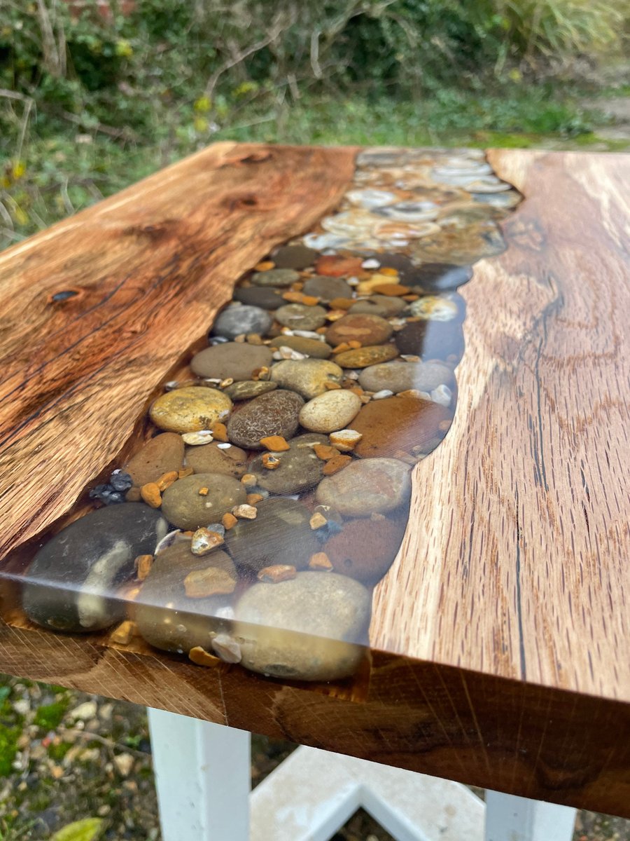Oak & Butchers block (2 inch thick) with Resin river effect