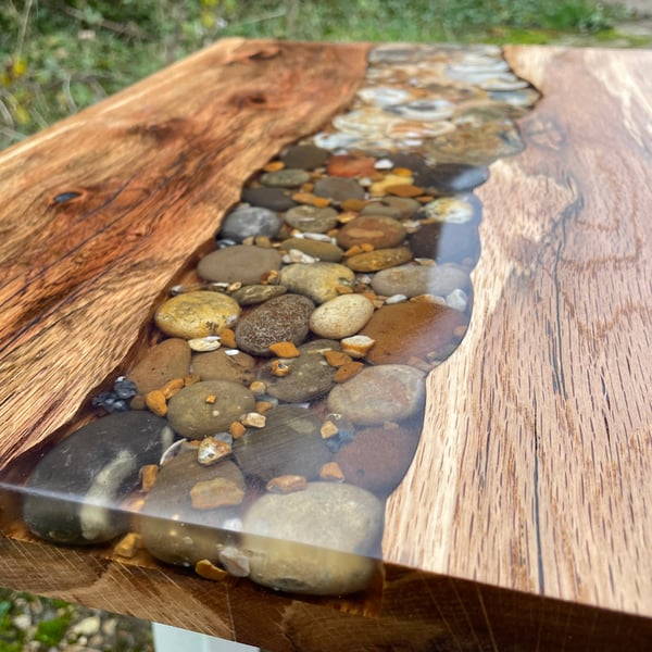 Oak & Butchers block (2 inch thick) with Resin river effect