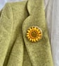 Hand Embroidered Sunflower Brooch - Image 2