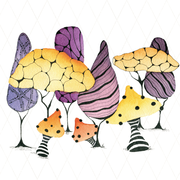 Woodland Wonders - Vibrant Abstract Watercolour Art Print 