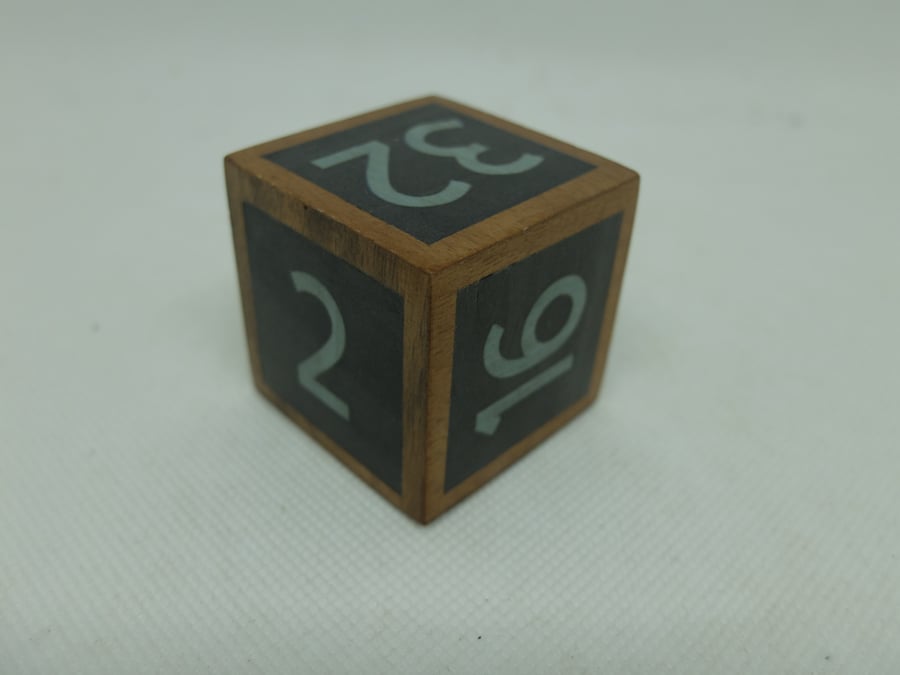 wooden doubling cube, hand-veneered