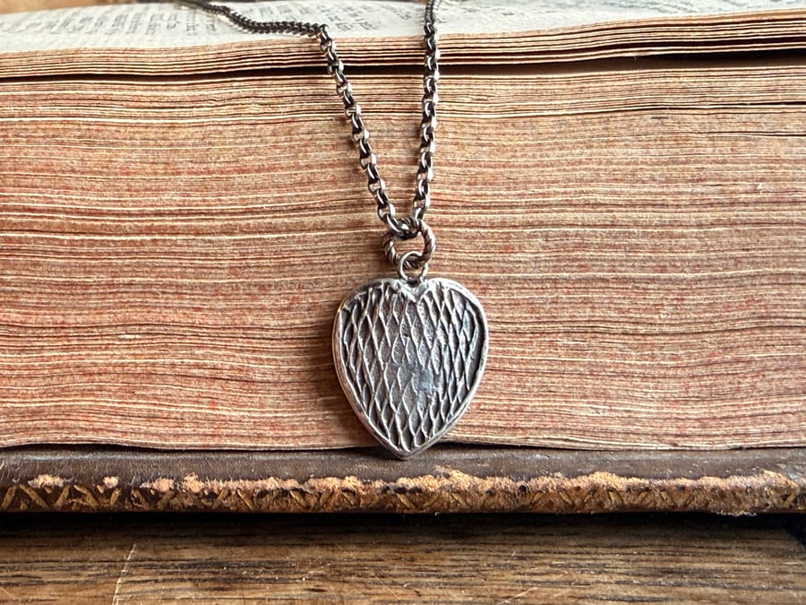 Sterling Silver Clay Pipe Heart and Boot Necklace 