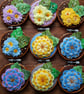 Whimsical Spring Garden handmade wall decoration, keepsake yellow and brown - Image 4