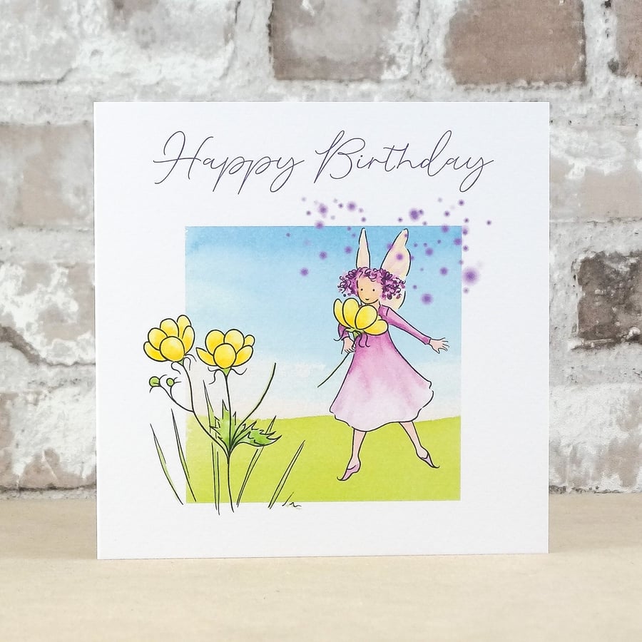 Birthday Card Fairy Buttercup Card