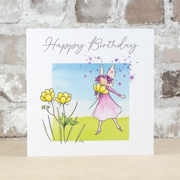 Birthday Card Fairy Buttercup Card