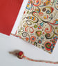 Red Leather Journal, Hand Bound with Ceramic Button , Art Journal, A5 size - Image 5