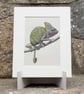 Chameleon Original Coloured Pencil Animal Drawing - Image 1