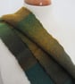 Green Gold Ombre Handwoven Scrap Scarf - Image 4