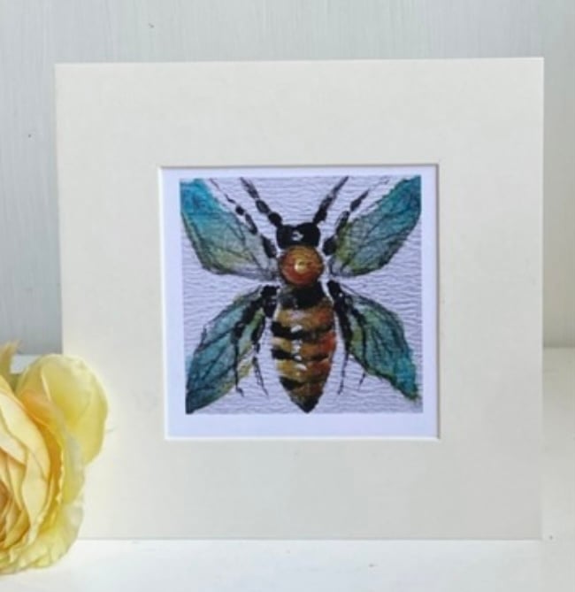 Mounted Bee Watercolour Print