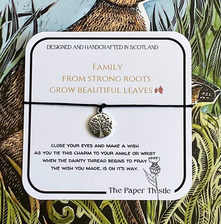 Family Tree Wish String to celebrate the strength of family roots