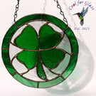 Lucky Shamrock hanging stained glass sun catcher