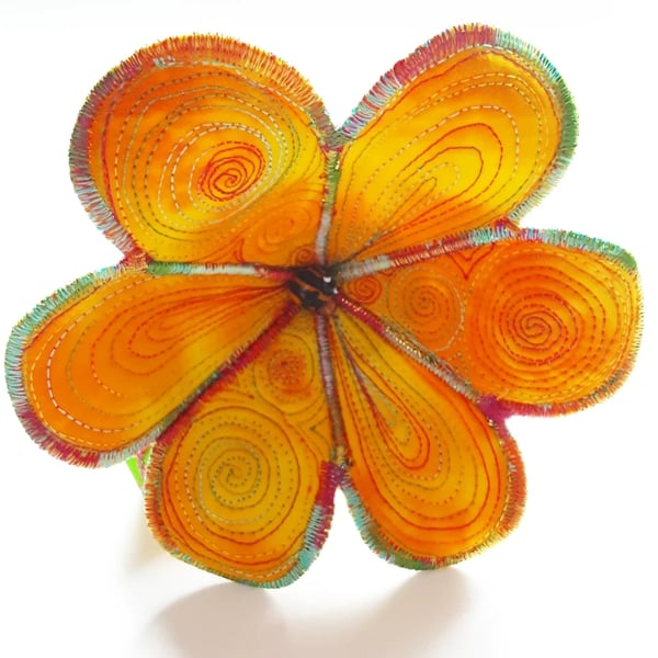 Flower Yellow Textile Art Flower