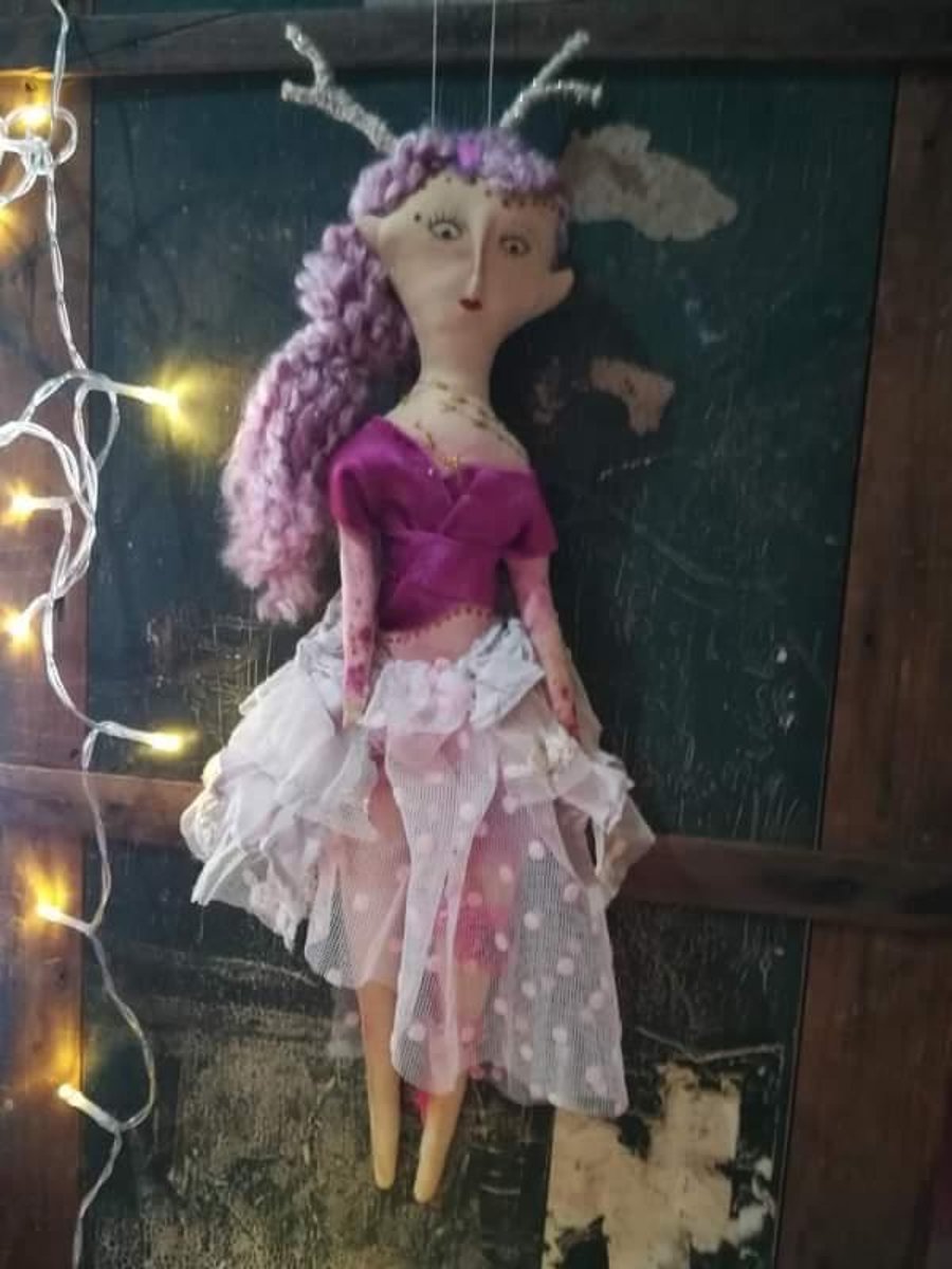 Art doll, fantasy quirky fairy art doll, fae, Faerie doll, keepsakes, 