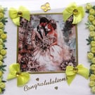 Wedding - Hand Crafted 3D Decoupage Card - Congratulations (3123)