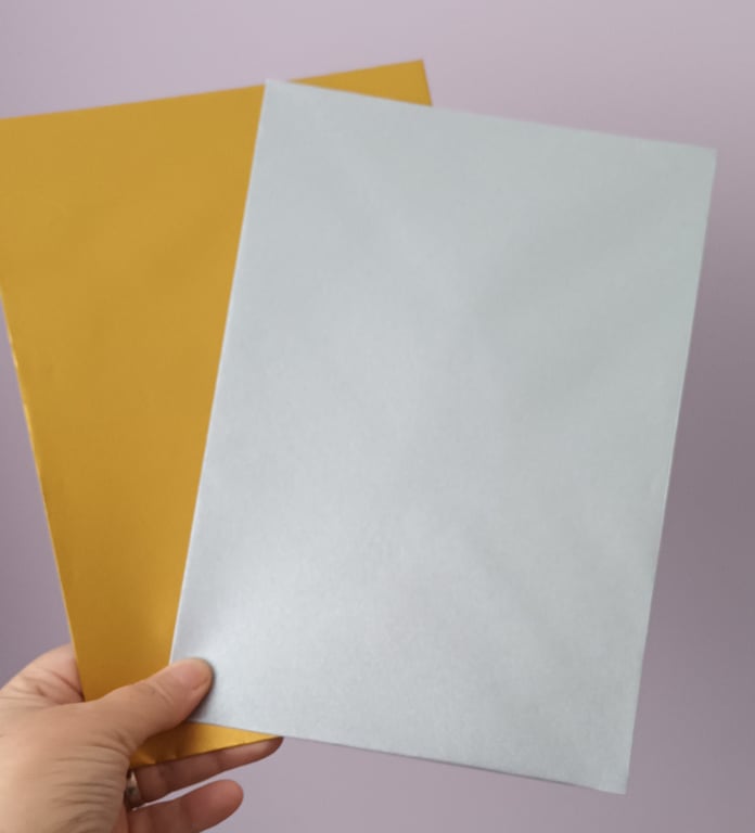 C5 A5 Metallic Gold And Silver Envelopes. Cardmaking, Christmas 120gsm Pack Of 6